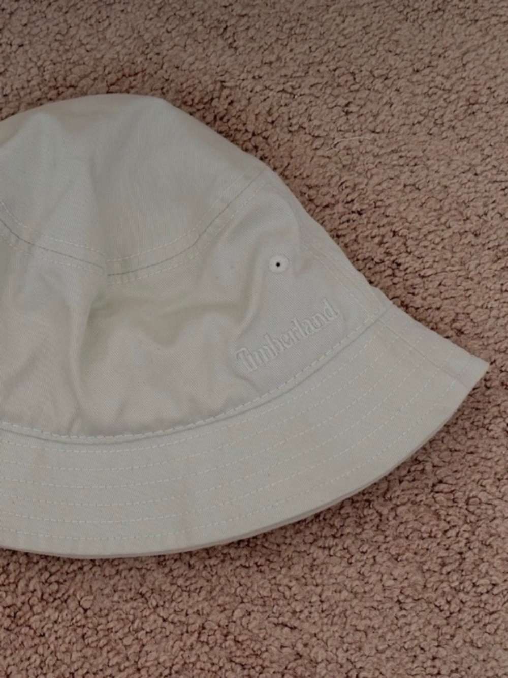 Timberland Bucket Hat Outdoor Headwear Khaki Off White 100% Cotton Summer Cap